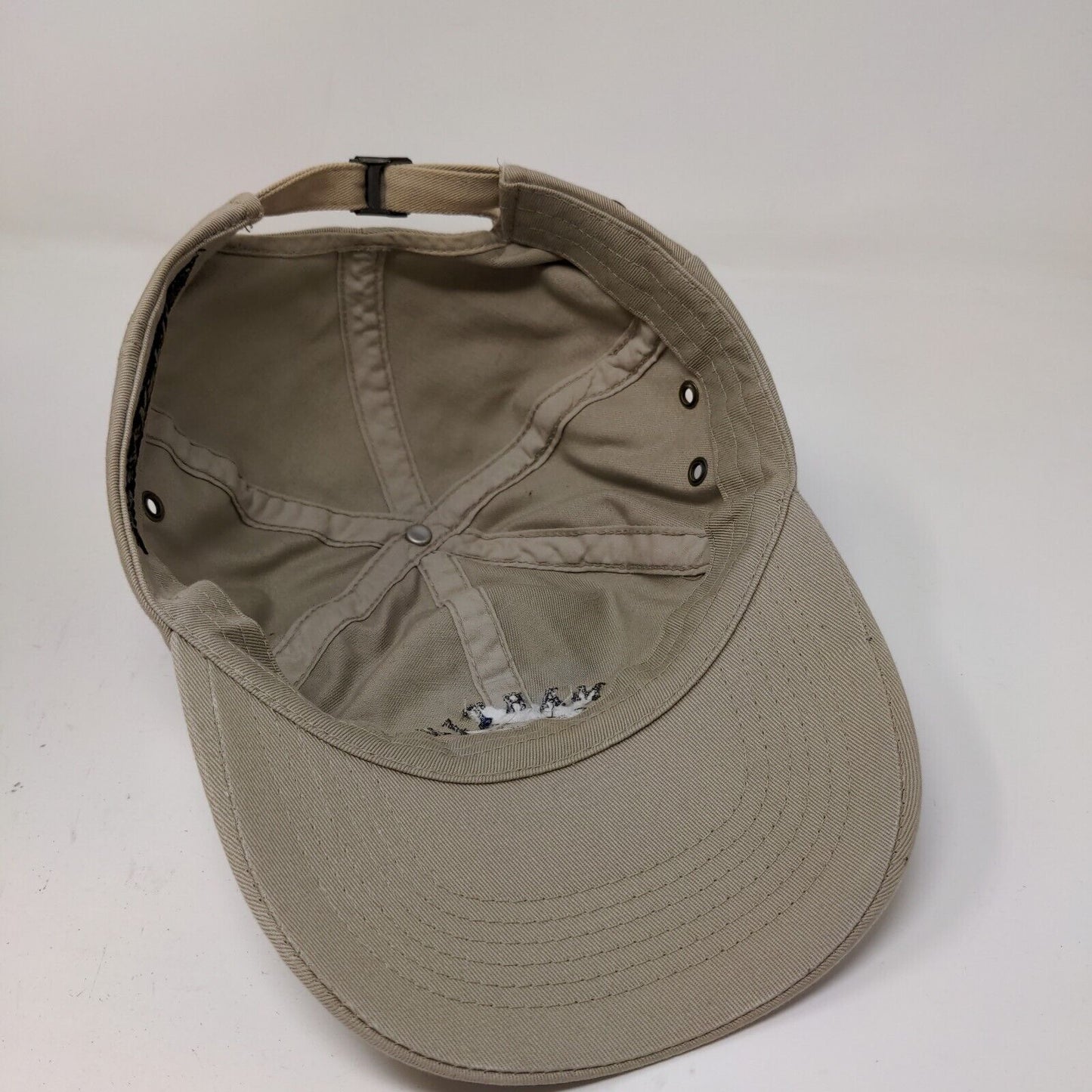 Jones & Mitchell Men's Slideback Martin University Hat Tan Vintage 2000 Y2K