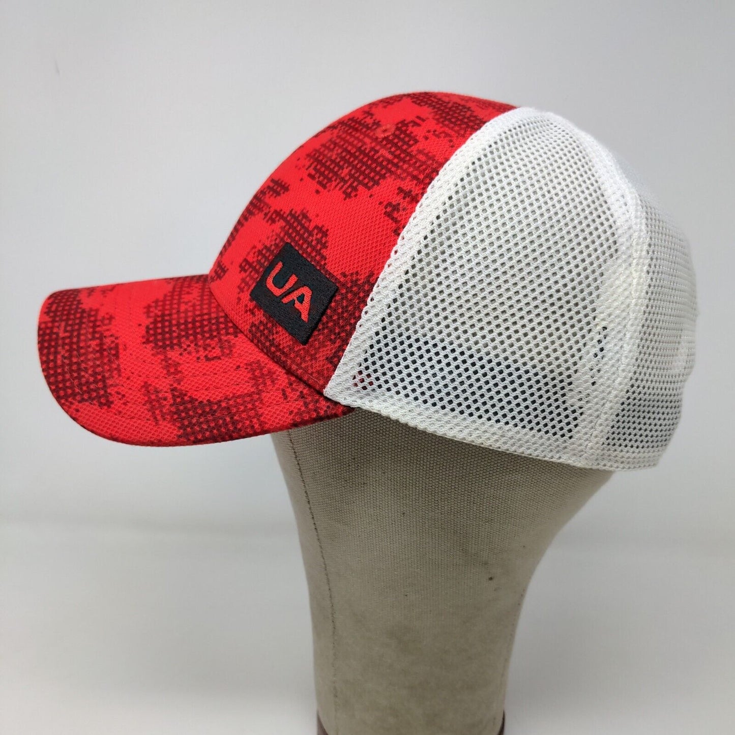 Under Armour Men's Mesh Back Snapback Hat Red White OSFA Embroidered Logo