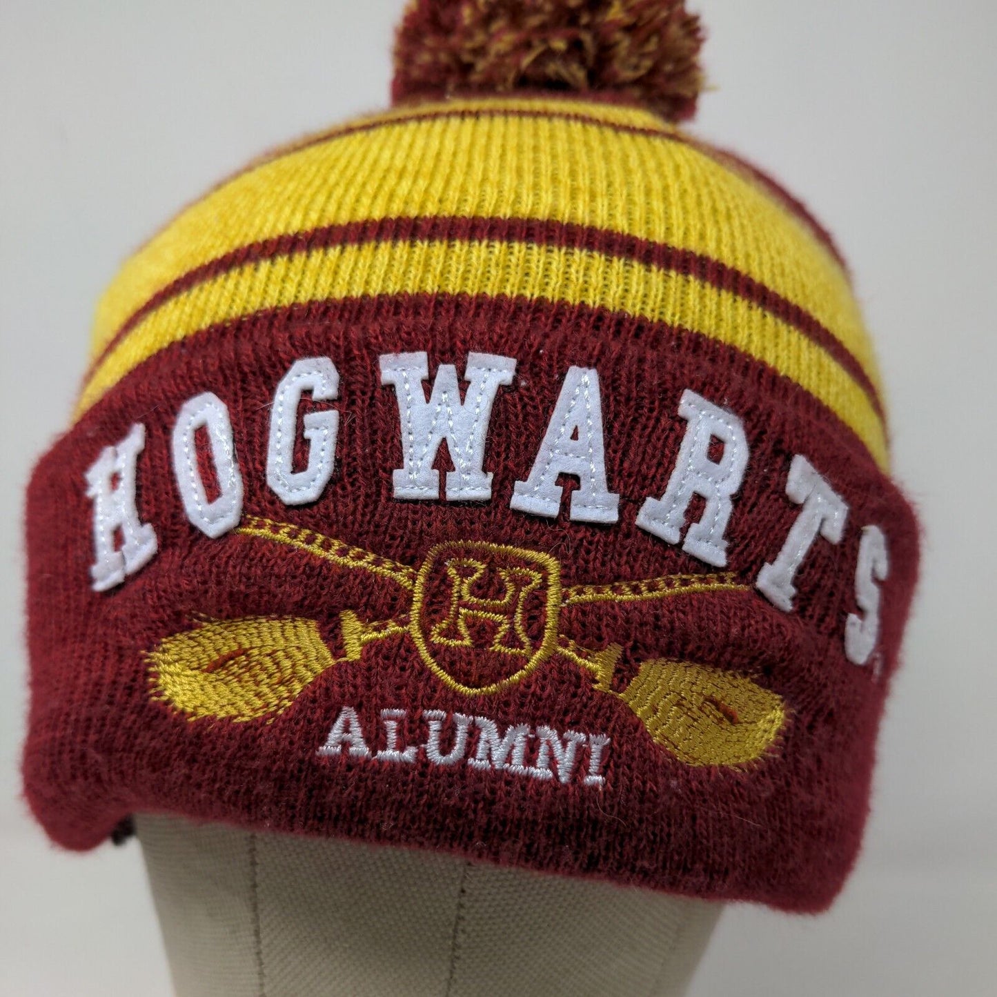 Harry Potter Boys Hogwarts Alumni Beanie Hat Red Yellow OSFM 14+ Fleece Lined