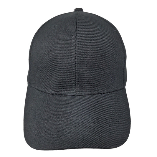 Tan's Club Men's Strapback Hat Black Adjustable Blank 100% Acrylic