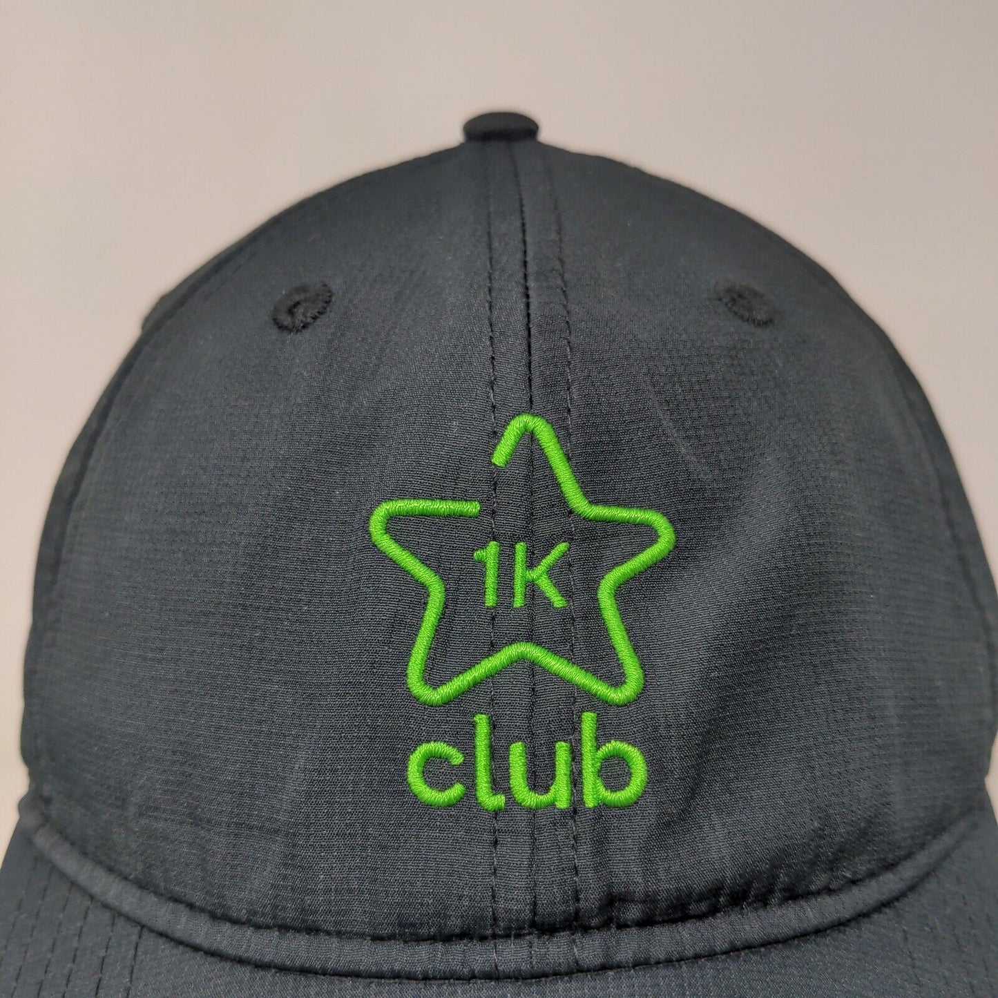 Bluemark Men's Strapback Hat Black Embroidered 1K Club Logo Vent Holes