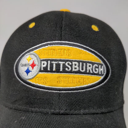 NFL Men's Strapback Pittsburgh Steelers Hat Embroidered Logo Black OSFA