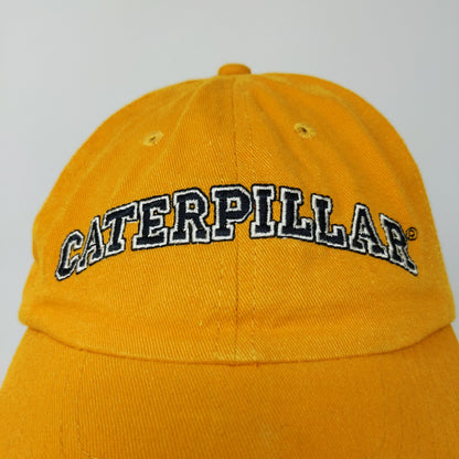 CAT Caterpillar Malaga Slideback Hat Embroidered Spell Out Yellow