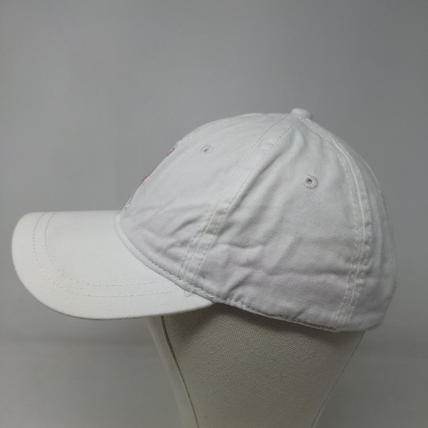 Lady Hagen Women's Slideback Hat White Breast Cancer Awareness Embroidered