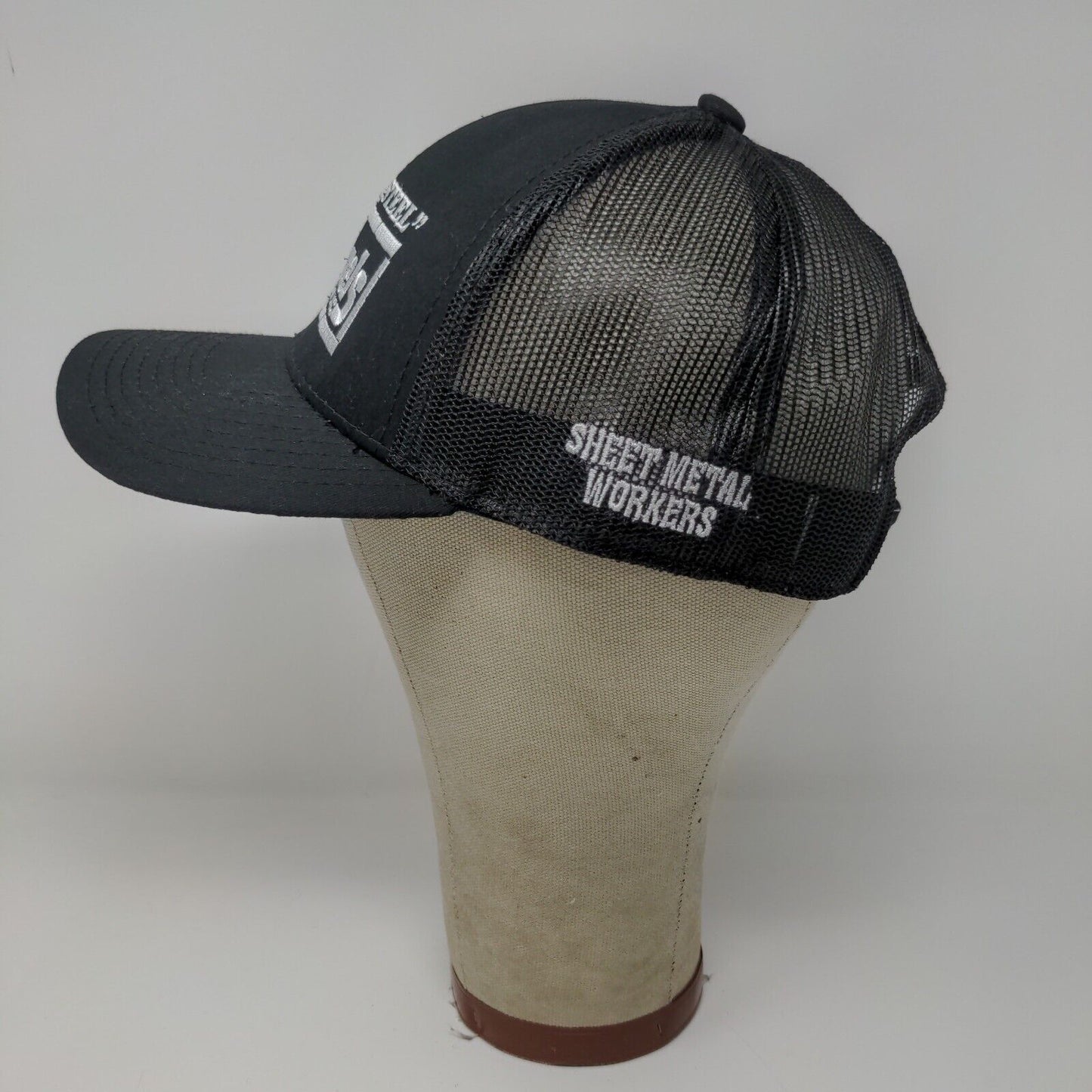 Pro Panels Inc Men Of Steel Black Strap Back Hat Outdoor Cap Platinum OSFA