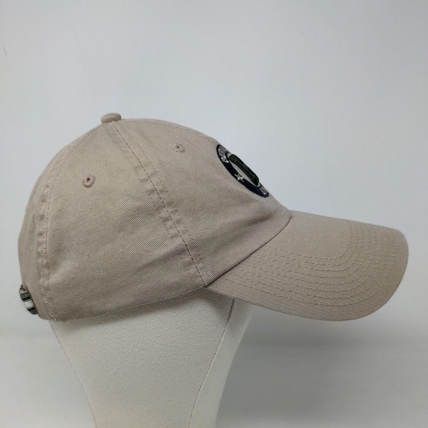 JHats Men's Slideback Hat Tan Adjustable Embroidered Bermuda BDA Logo