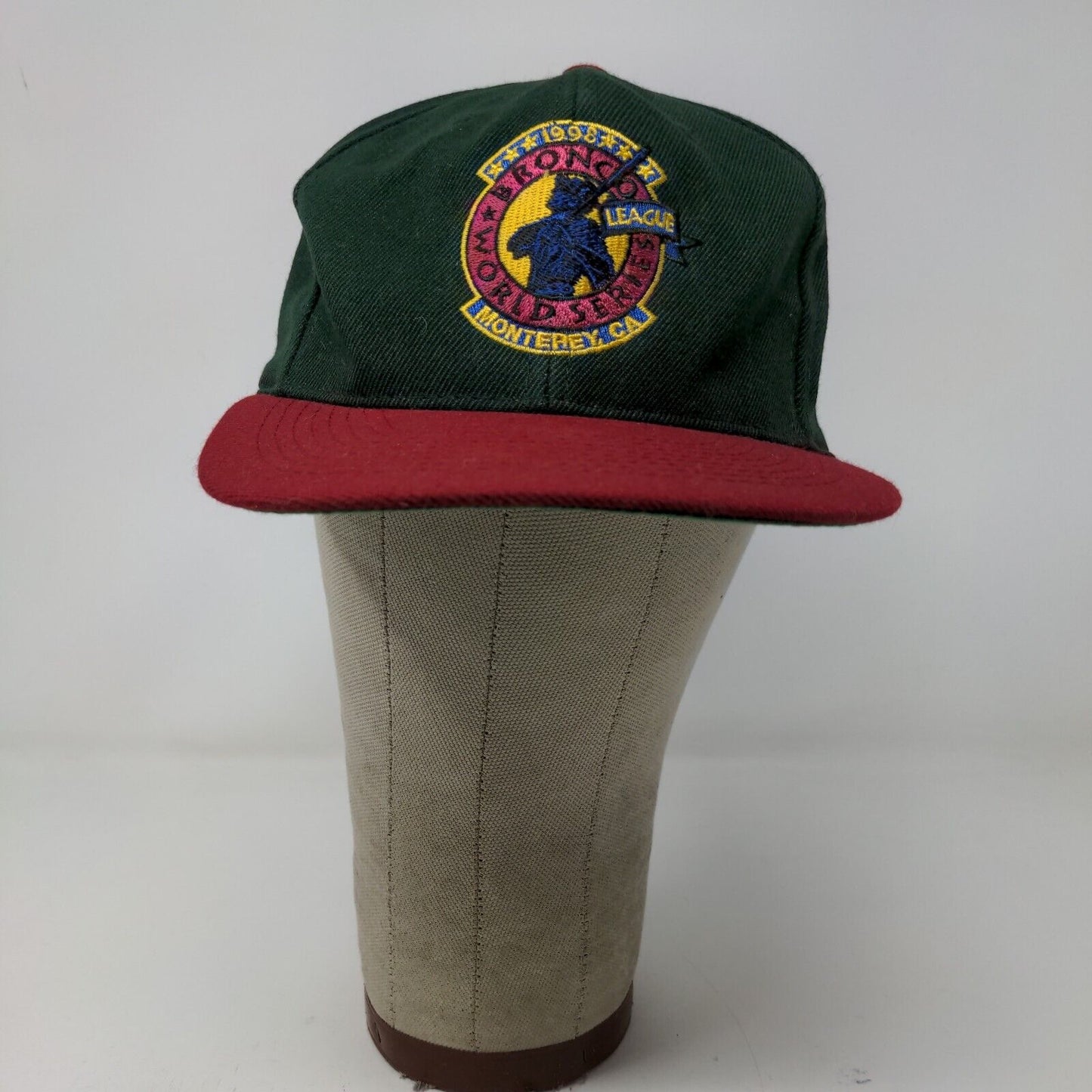 Otto Men's Bronco World Series League Snapback Hat Green OSFA Vintage 1998 90's