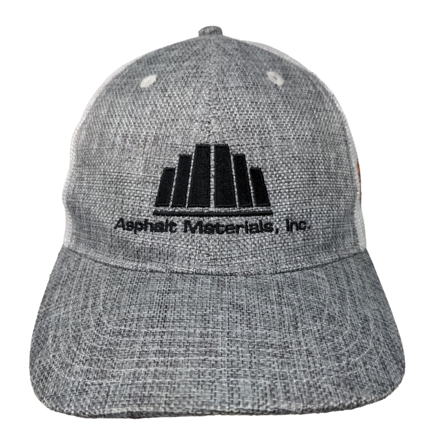 Cap America Men's Snapback Mesh Back Hat Gray White Embroidered Asphalt Logo