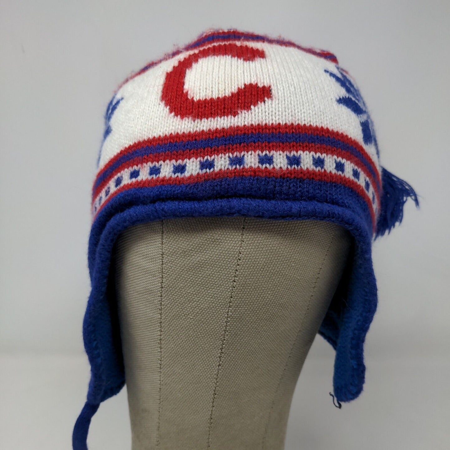 47 Brand Boys Chicago Cubs Knit Beanie Hat Blue White Embroidered Logo