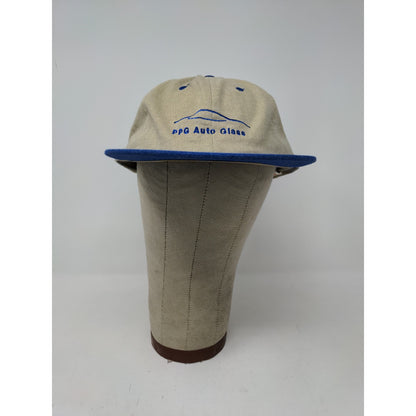 Nissin PPG Auto Glass Cap Slideback Hat Tan & Blue Adjustable