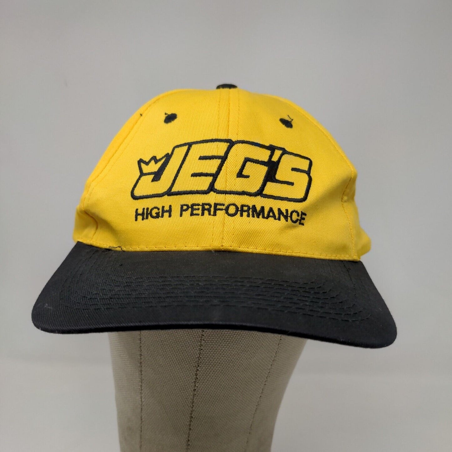 Jegs High Performance Men's Snapback Hat Yellow Black OSFA Embroidered Logo