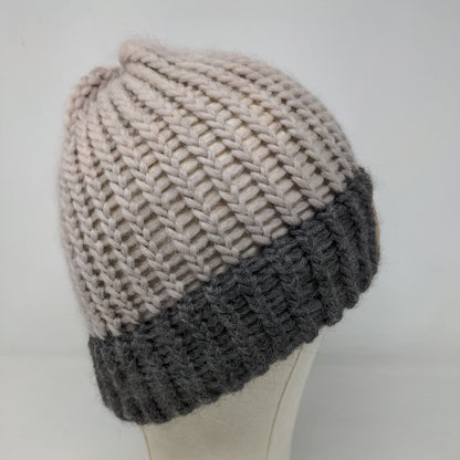 Unbranded Men's Knit Beanie Ski Cap Hat Gray Multicolor Patch Circle H Logo