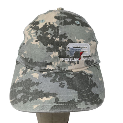 Fessler Bowman Mens Snapback Meshback Gray Camo Hat Size M/L Embroidered Logo