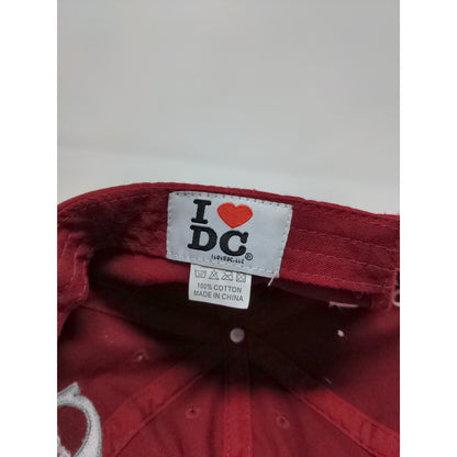 I Heart DC Washington DC Slideback Hat Red Patriotic American Flag Embroidered
