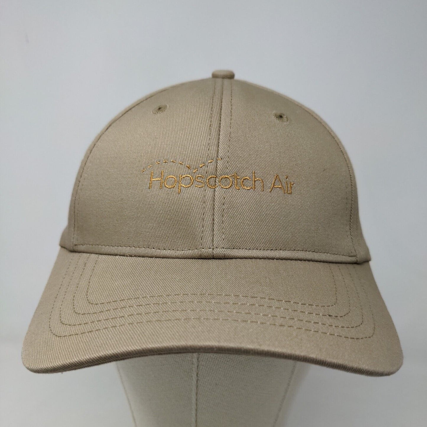 Lands' End Men's Strapback Hat Tan Size OS Embroidered Hopscotch Air Logo