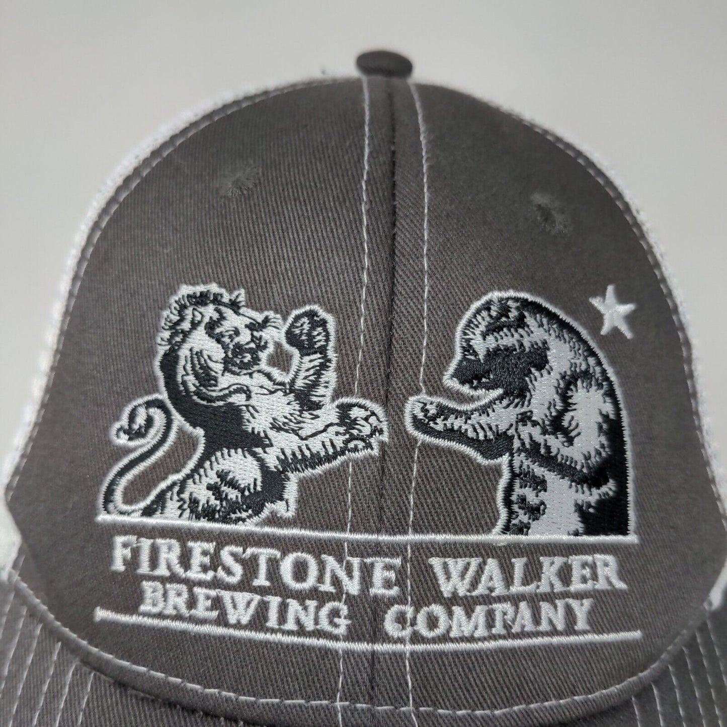 Firestone Walker Brewing Men's Snapback Mesh Back Hat Gray White Adjustable