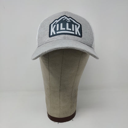 RARE SAMPLE Killik Snapback Mesh Back Hat Embroidered Logo Spell Out Gray White