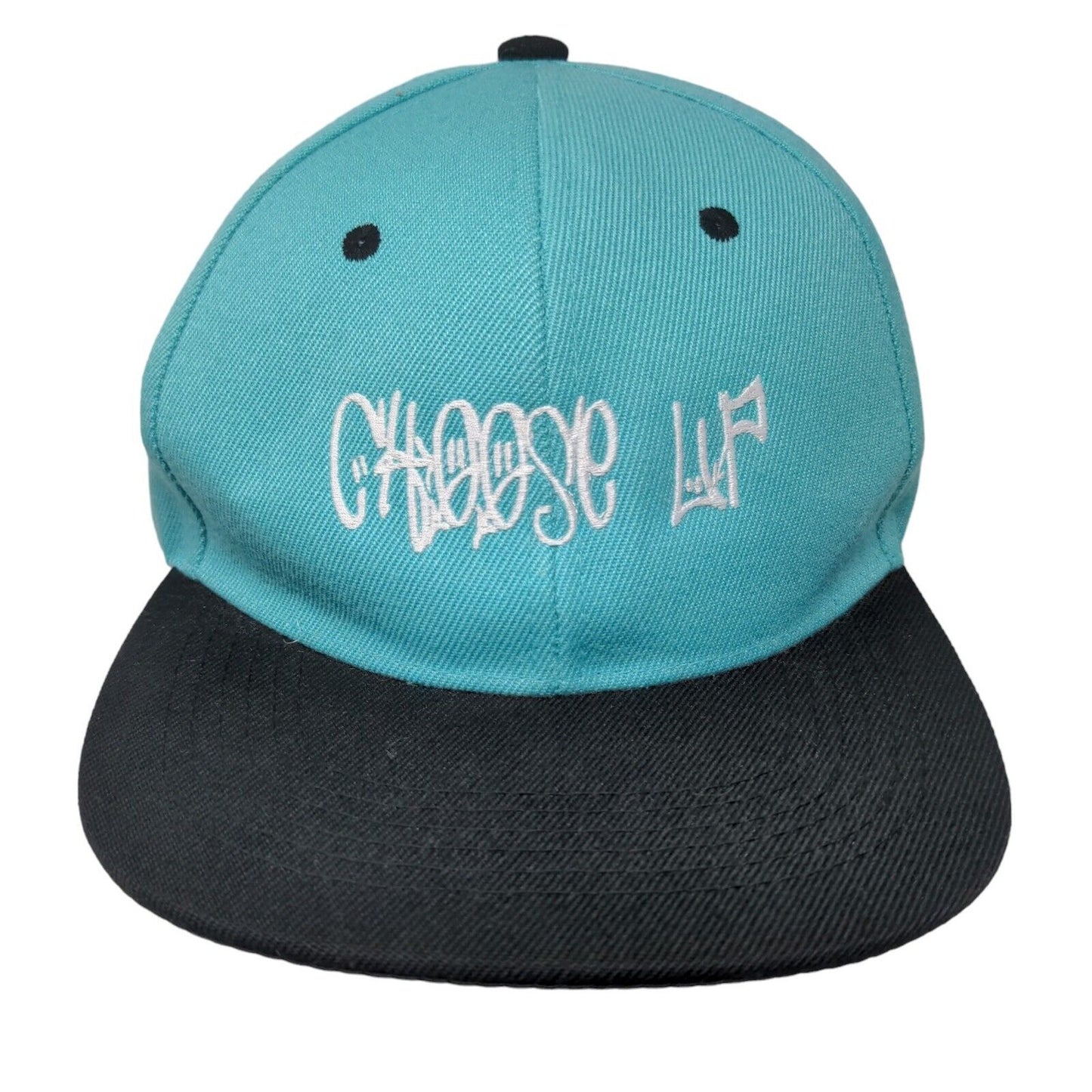 Unbranded Men's Snapback Hat Blue Black Flat Bill OSFA Embroidered Choose Up