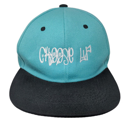 Unbranded Men's Snapback Hat Blue Black Flat Bill OSFA Embroidered Choose Up