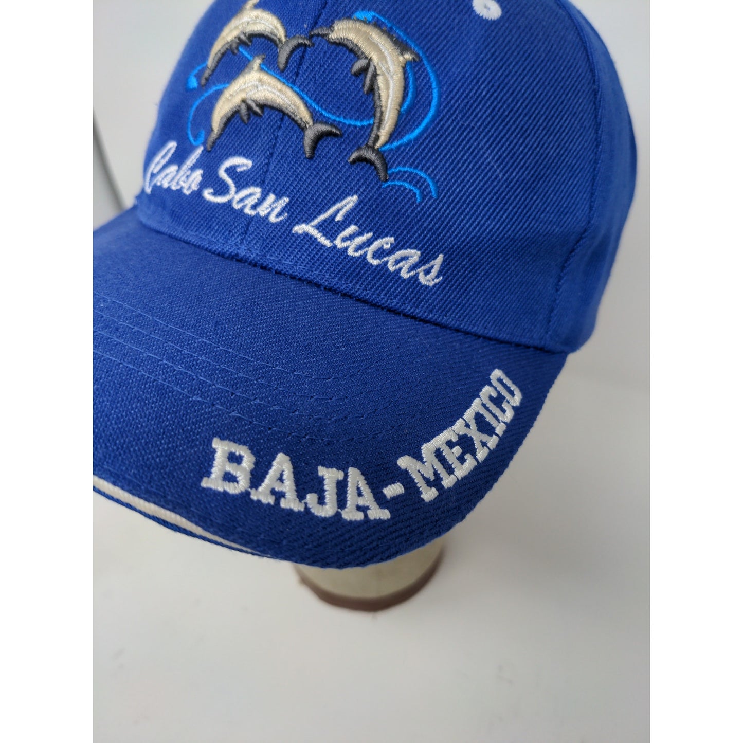 Cabo San Lucas Baja Mexico Strapback Hat Embroidered Dolphins Blue