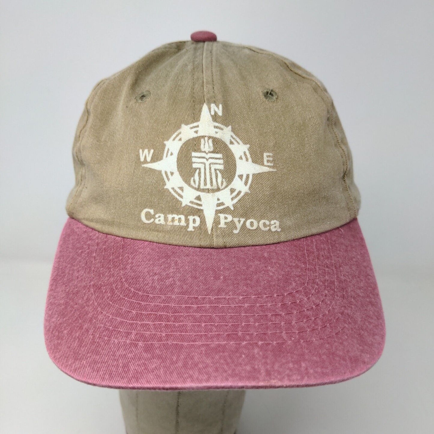 Sportsman Men's Camp Pyoca Slideback Hat Tan Red Graphic Compass Logo