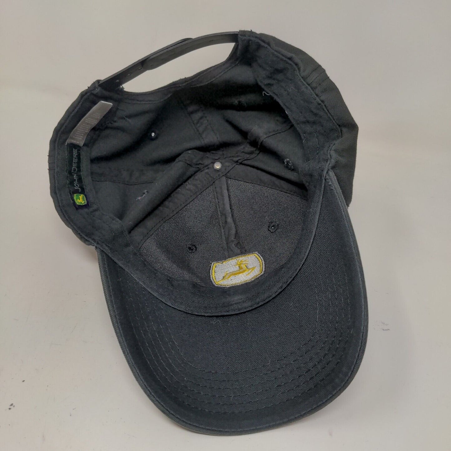 John Deere Men's Snapback Hat Black OSFA Embroidered Logo 100% Cotton