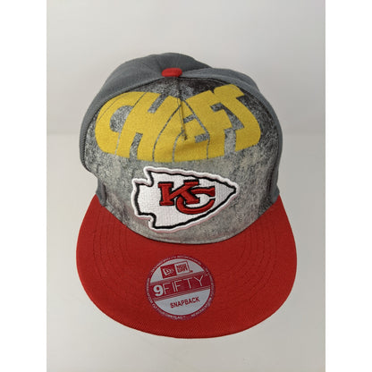 New Era 9Fifty Snapback Hat NFL Kansas City Chiefs Hat Red & Grey Embroidered