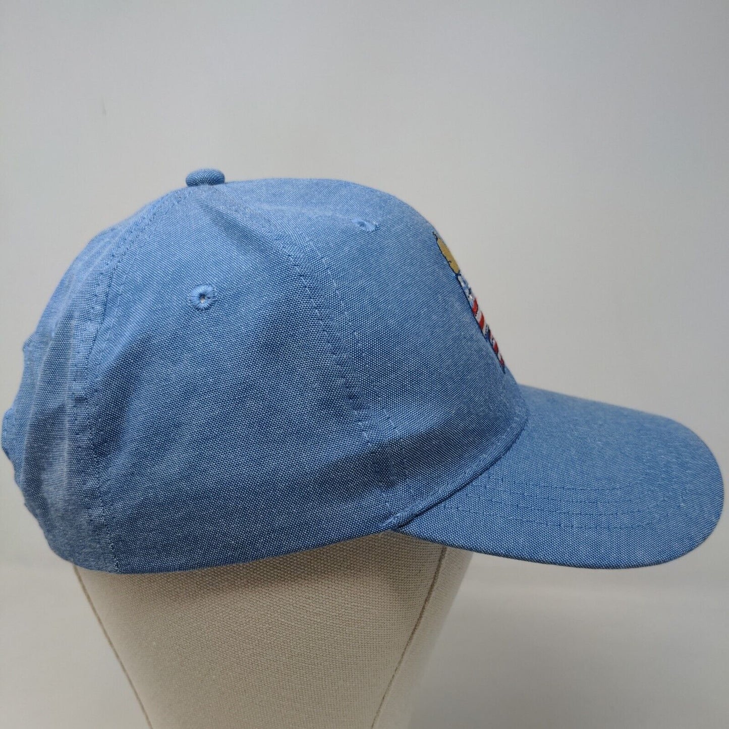 Peanuts Men's Strapback Hat Blue OSFM Embroidered Patriotic Logo Snoopy