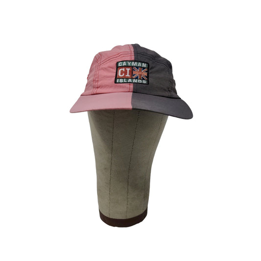 Cayman Islands Slideback Hat Vacation Tourist Gray & Pink Embroidered Logo