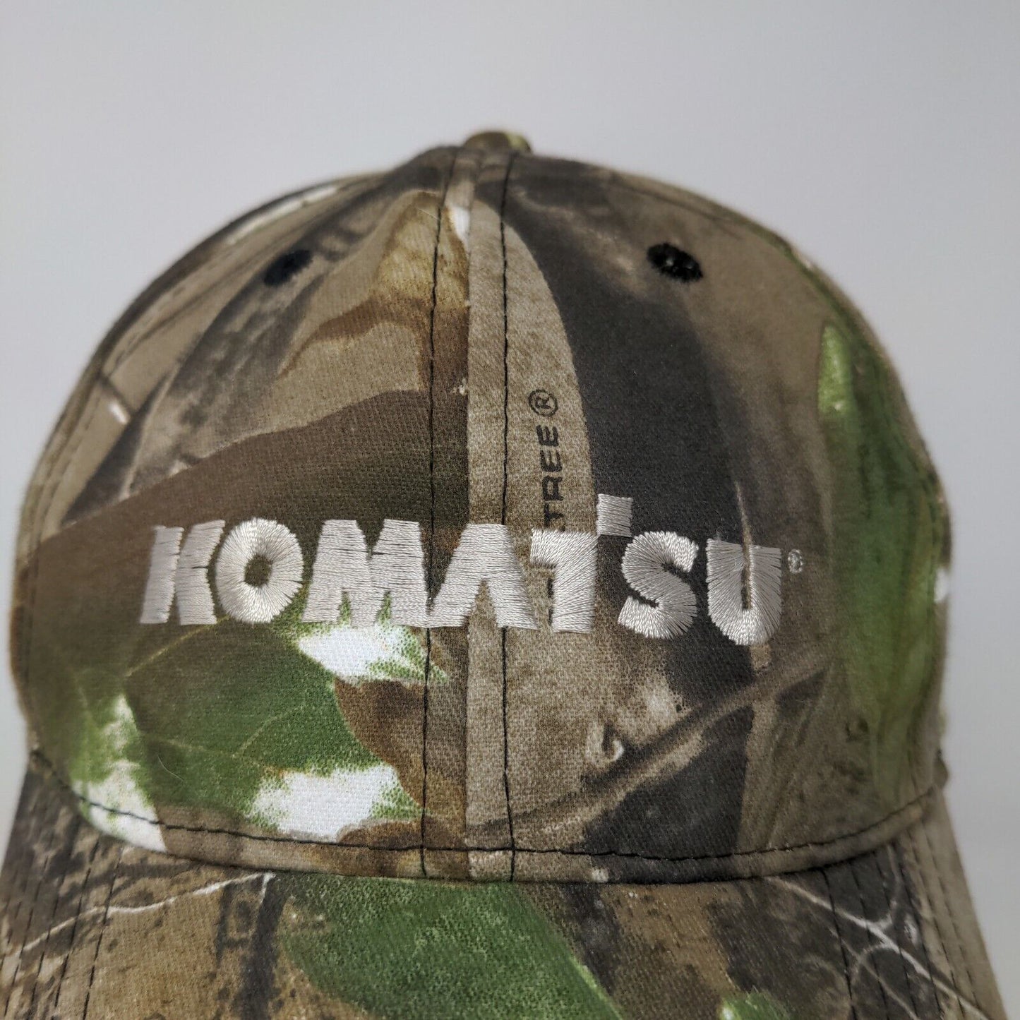 Cap America Men's Camo Komatsu Strapback Hat Green Brown Embroidered Logo