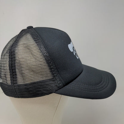 Unbranded Men's Snapback Mesh Back Hat Black Adjustable Skull Bear Graphic Logo