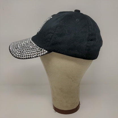 Horseshoe Studded Black Baseball Hat Cap Slide Back Adjustable Horse Logo