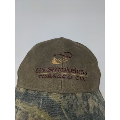 US Smokeless Tobacco Co Mossy Oak Camo Strapback Hat  Brown SEE DESC