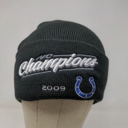 Reebok NFL Men's Colts AFC Champions 2009 Knit Beanie Hat Black OSFA W/Tags