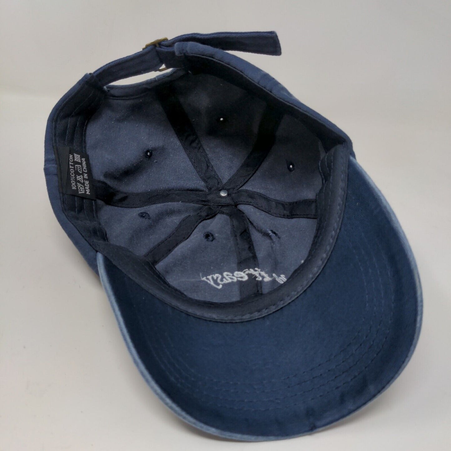 Take It Easy Men's Slideback Hat Blue Adjustable Embroidered Spell Out