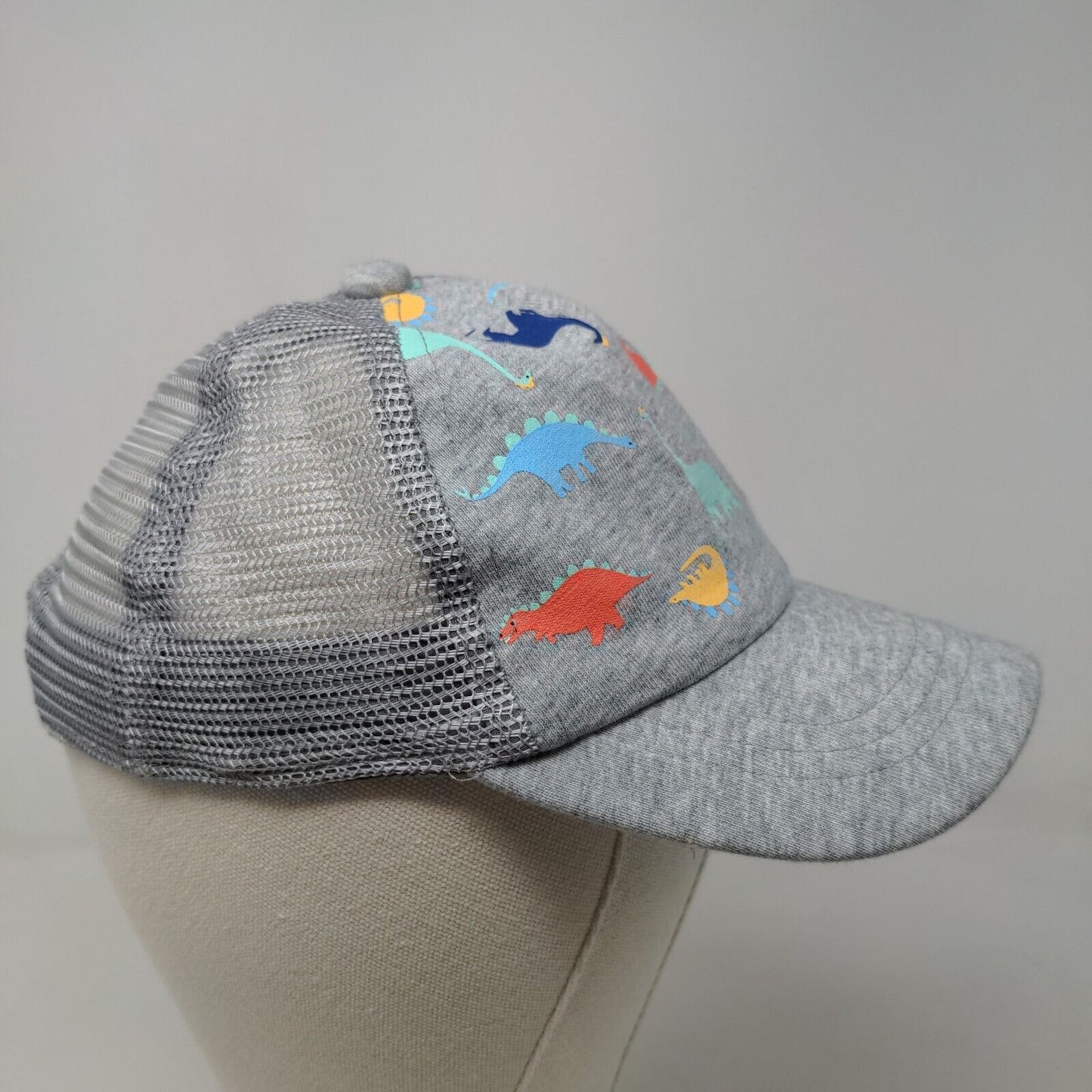 Unbranded Boy's Snapback Hat Gray Mesh Back Dinosaurs Graphic