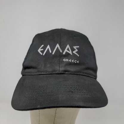 Greece Men's Strapback Hat Cap Black OSFA Graphic Logo PolyCotton