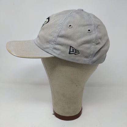 New Era Mens Slideback Hat Gray OSFA Embroidered Rattlesnake Logo Distressed