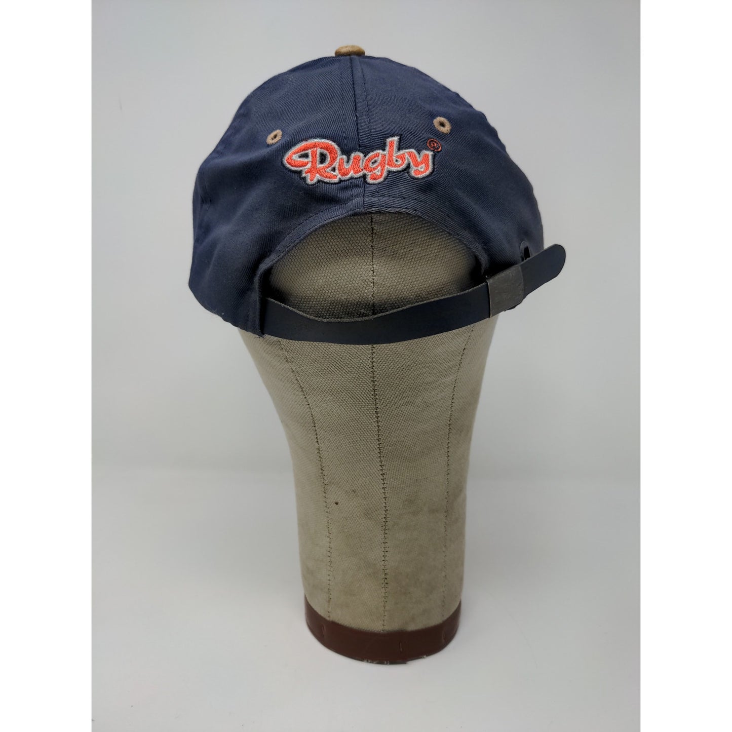 Rugby Manufacturing Company Slideback Hat Blue 7 Brown Embroidered Logo