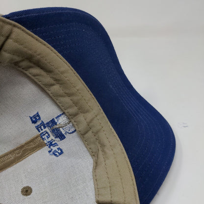 Beck's Seeds Men's Snapback Hat Tan Blue Adjustable Embroidered Logo