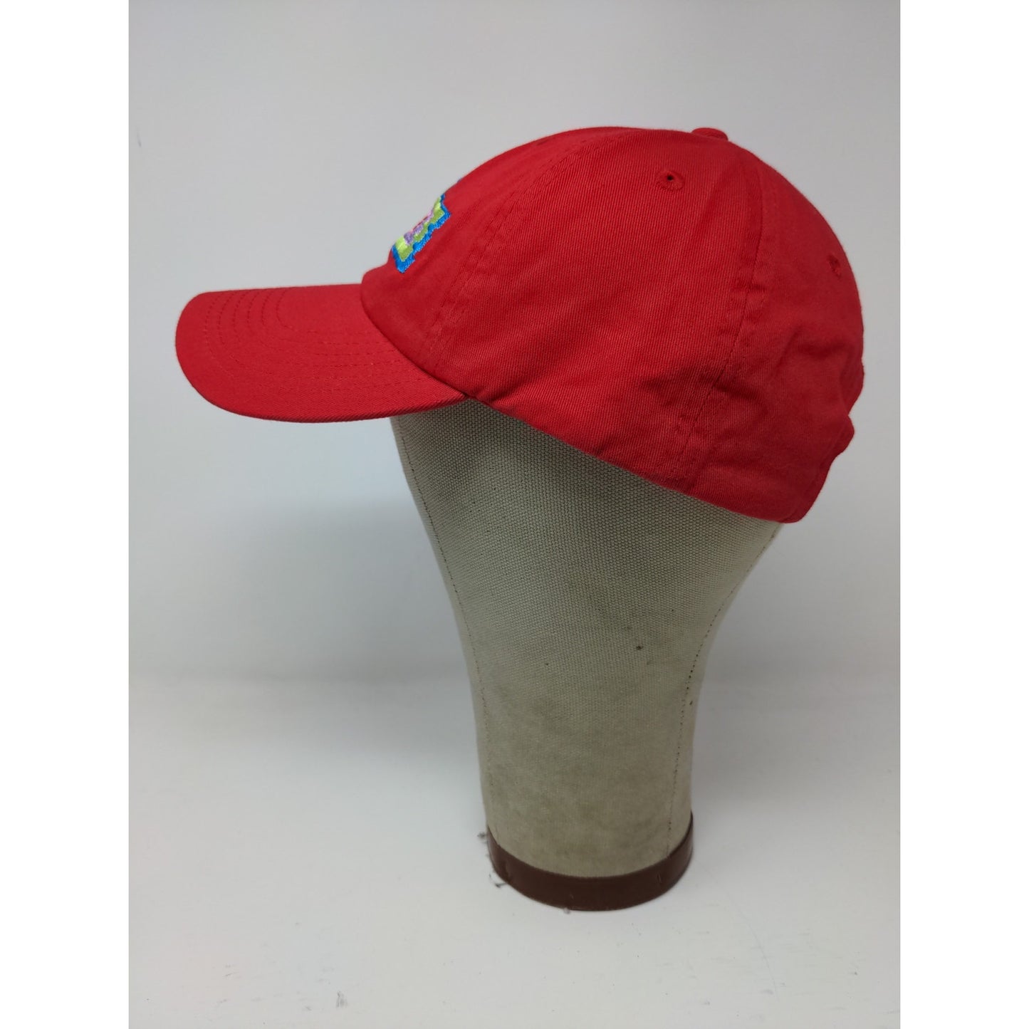 Justice Red Embroidered Logo Slideback Hat Red 100% Cotton Logo