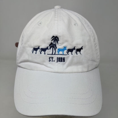 WPS Sports St. John Island Slideback Hat White Adjustable Embroidered Donkey