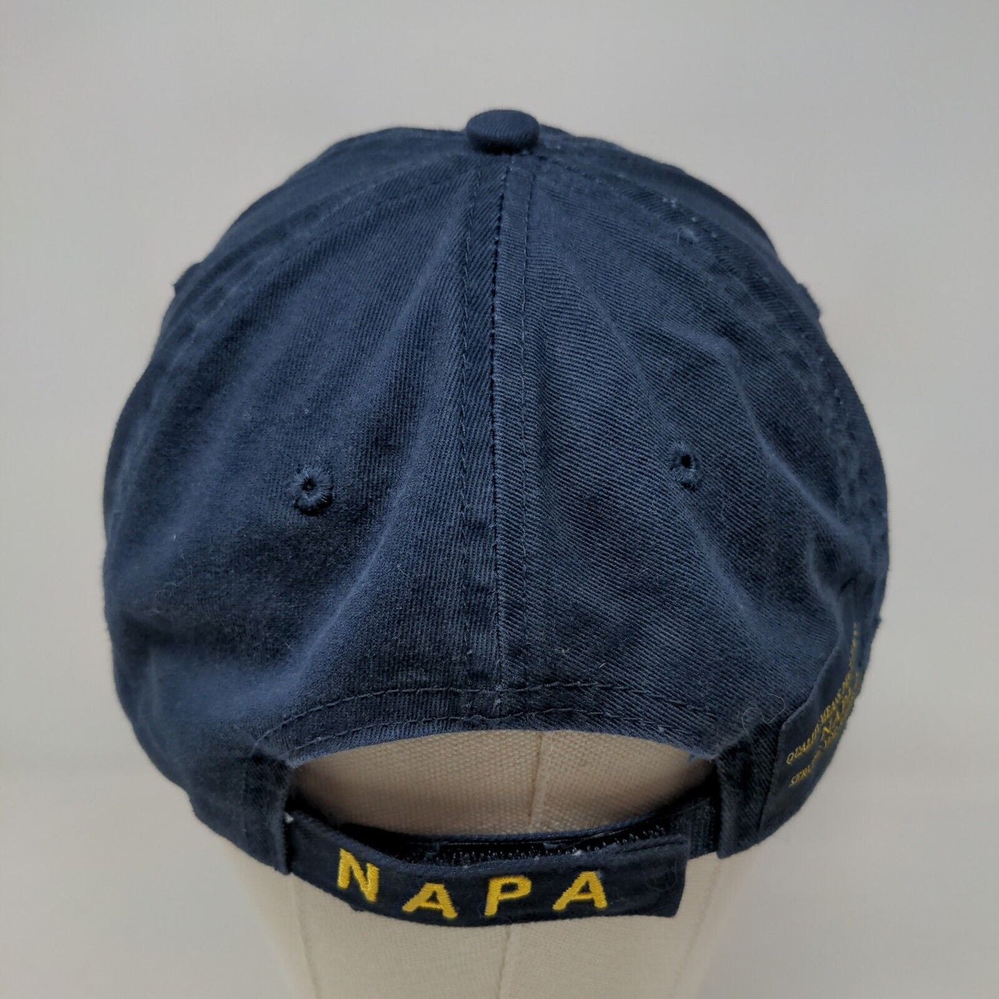 NAPA Auto Parts Men's Strapback Hat Blue Size OSFM Embroidered Logo Cotton