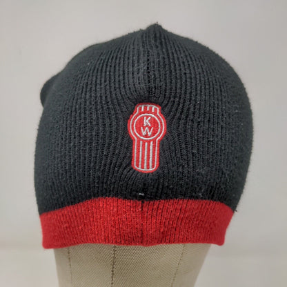 KW Kenworth Men's Beanie Hat Black Red Embroidered Logo Spell Out