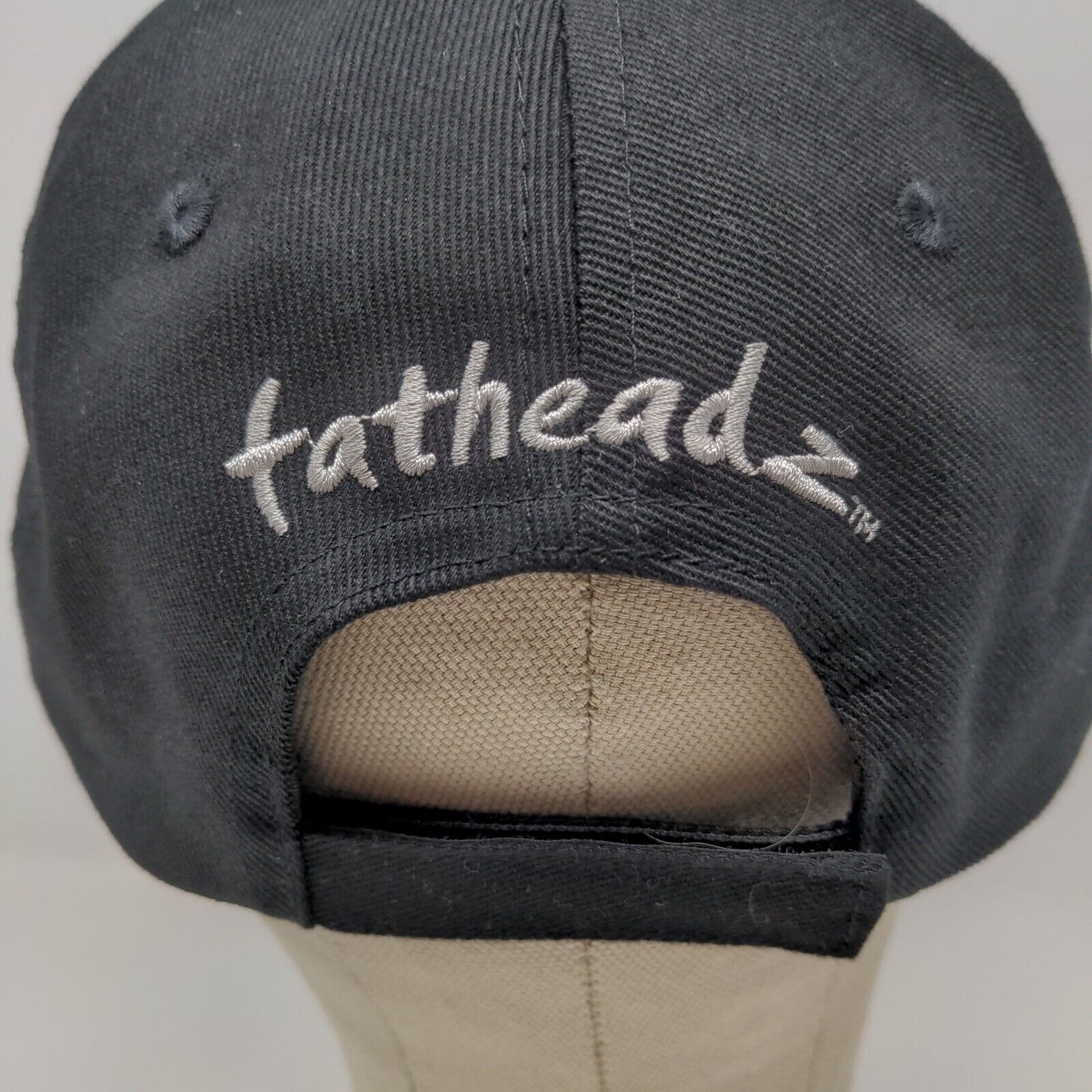 Fatheadz Men's Strapback Hat Black Adjustable Embroidered Logo