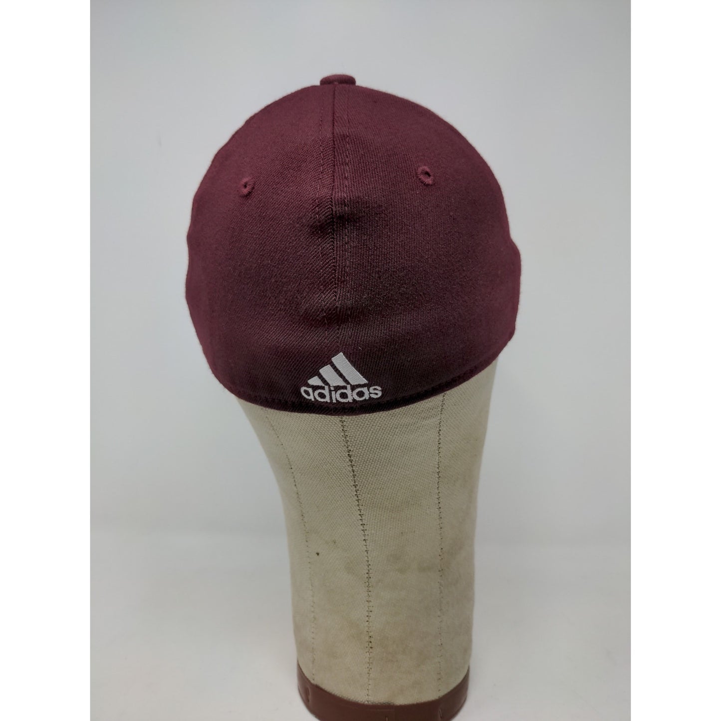 Adidas Hat OSFA Red Purple Acrylic & Spandex Embroidered Logo 3 Stripes