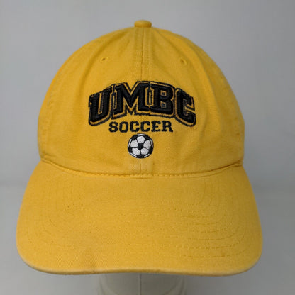 Legacy Athletic Men's Slideback Hat Yellow OSFA Embroidered UMBC Soccer Logo