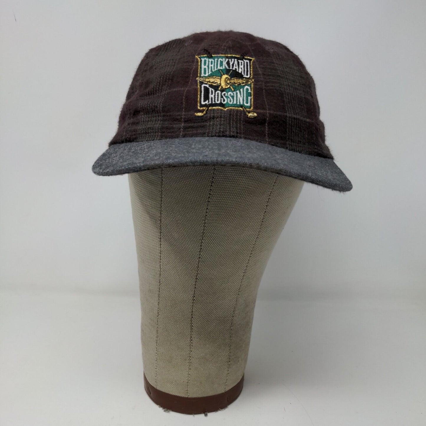 Ashword Brickyard Crossing Hat Gray Purple Plaid Golf Vintage Made in USA