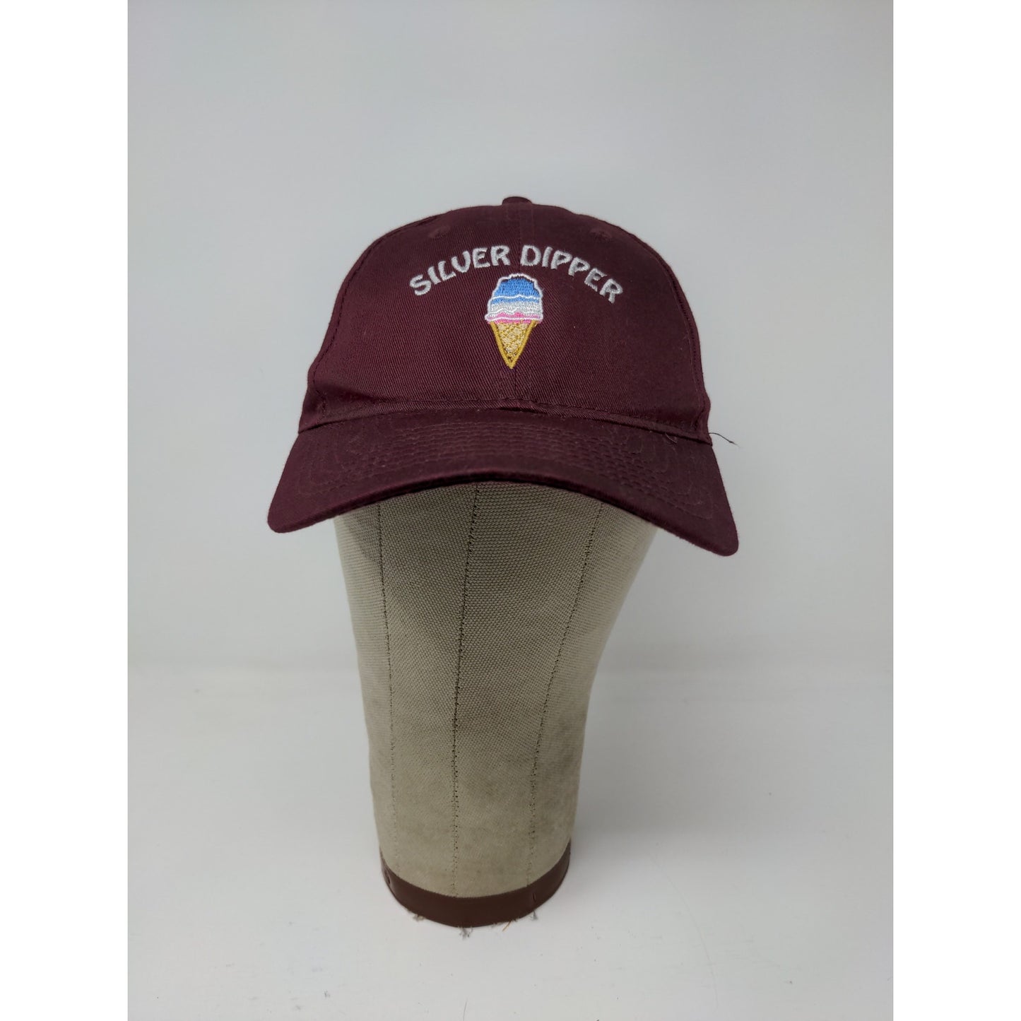 Silver Dipper Ice Cream Cone Strapback Hat Red Purple Port & Co Embroidered
