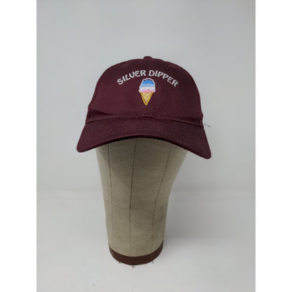 Silver Dipper Ice Cream Cone Strapback Hat Red Purple Port & Co Embroidered